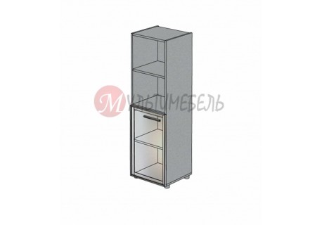 Шкаф со стеклянной дверью в алюминиевом профиле М-812 450х420х1451мм