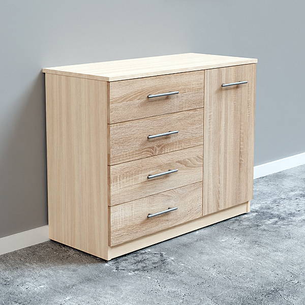 Комод ЛаМод-30 шириной 100см на 4 ящика и дверь справа.