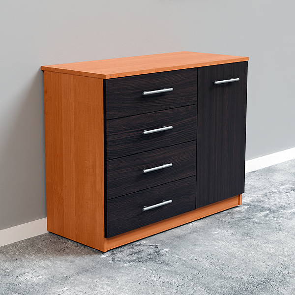 Комод Ламод-31 ширина 100 см отделение с 4 ящиками и отделение с полками.